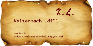 Kaltenbach Lél névjegykártya